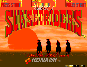 Sunset Riders (2 Players ver EBD) Title Screen